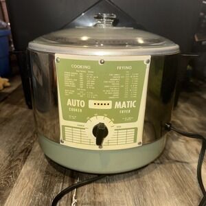 Vintage RELIABLE Electric M-200 Combination Deep Fryer Slow Cooker USA WORKS! 5q